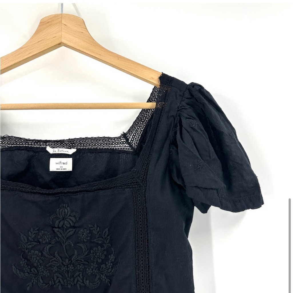 Aritzia Mini Black Reiki Dress With Puff Sleeves!